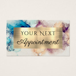 Blue Paars Waterverf Appointment Card Visitekaartje