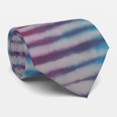 Blue Paars White Tie Dye Necktie Stropdas (Opgerold)
