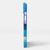 Blue paarse Alcohol Art Girly Gold iPhone Hoesje (Linkerkant)