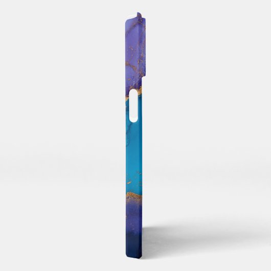 Blue paarse Alcohol Art Girly Gold iPhone Hoesje (Rechterkant)