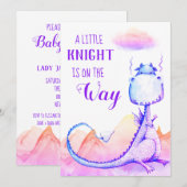 *~* Blue Paarse Dragon Baby Shower Uitnodiging (Voorkant / Achterkant)