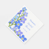 Blue Paarse Floral Forget-Me-Nots Vrijgezellenfees Servet (Hoek)