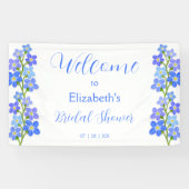 Blue Paarse Floral Forget-Me-Nots Vrijgezellenfees Spandoek (Horizontaal)