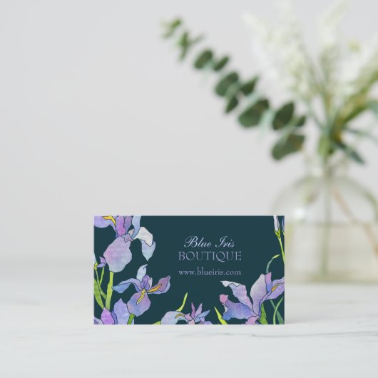 Blue Paarse Iris Zakelijke Afspraakkaart Afsprakenkaartje (Staand voorkant)