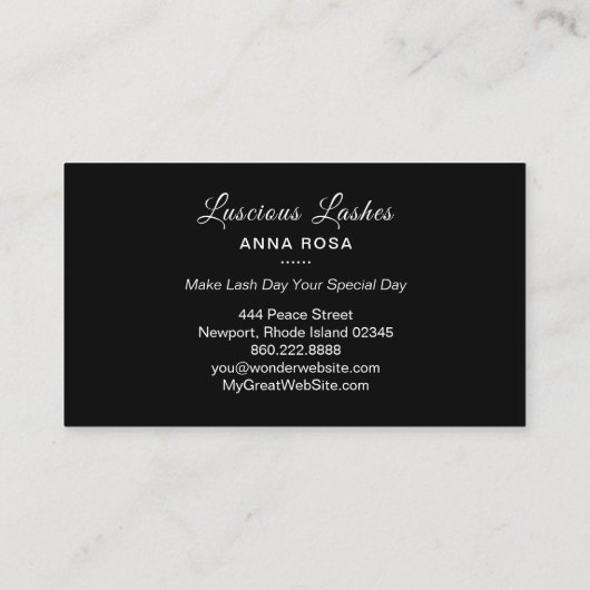 *~* BLUE PAARSE Lashes Extensions Girly Glitter Visitekaartje (Achterkant)