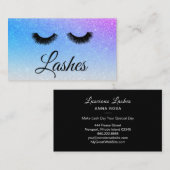 *~* BLUE PAARSE Lashes Extensions Girly Glitter Visitekaartje (Voorkant / Achterkant)