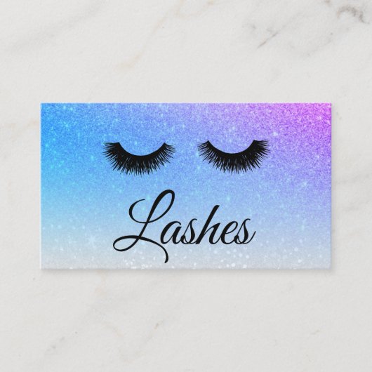 *~* BLUE PAARSE Lashes Extensions Girly Glitter Visitekaartje (Voorkant)