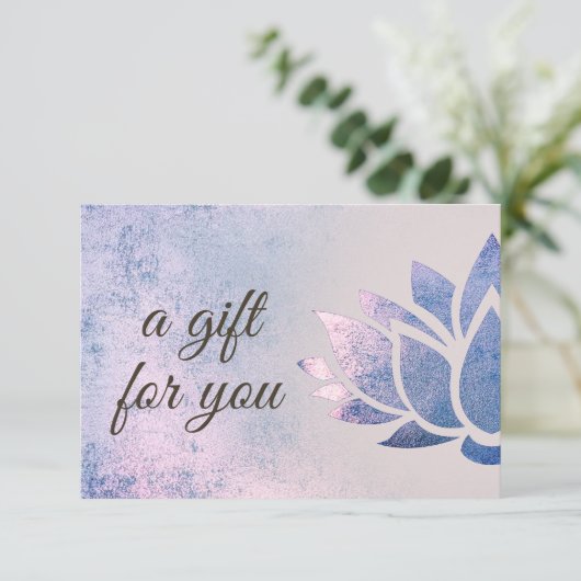 Blue paarse Lotus logo Cadeaubon (Staand voorkant)