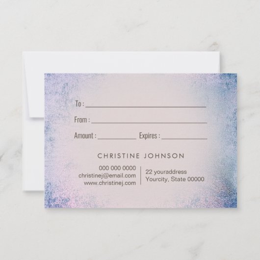 Blue paarse Lotus logo Cadeaubon (Achterkant)