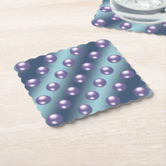 Blue Paarse Parels Onderzetter Set (Gebogen)