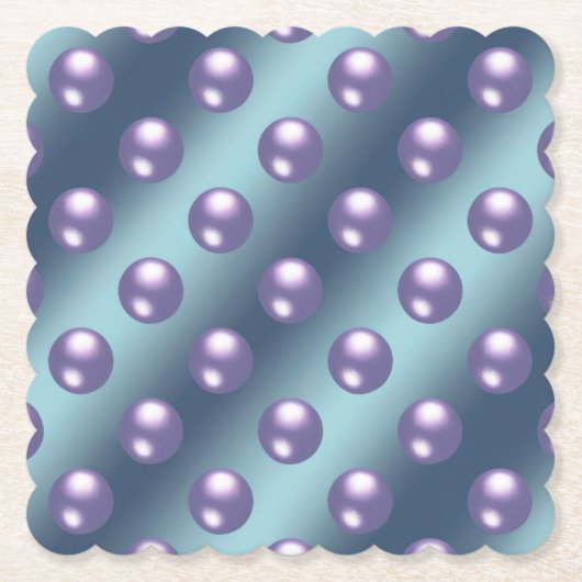 Blue Paarse Parels Onderzetter Set (Voorkant)