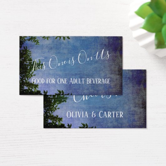 Blue & Paarse Rustic  Drink Tickets Visitekaartje (Bureau)