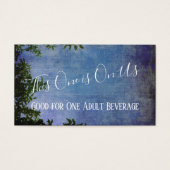 Blue & Paarse Rustic  Drink Tickets Visitekaartje (Voorkant)