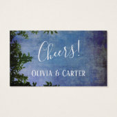 Blue & Paarse Rustic  Drink Tickets Visitekaartje (Achterkant)