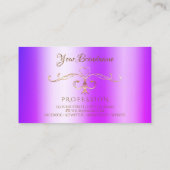 Blue Paarse Shimmery Gold  Corners Initialen Visitekaartje (Achterkant)