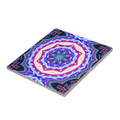 blue / paarse tibetan mandala cirkel tegeltje (Zijkant)