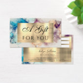 Blue Paarse Waterverf en Gold Foil-kaartje Visitekaartje (Bureau)