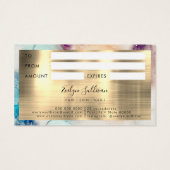 Blue Paarse Waterverf en Gold Foil-kaartje Visitekaartje (Achterkant)