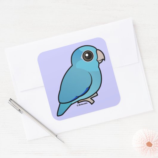 Blue Pacific Parrotlet Vierkante Sticker (Envelop)