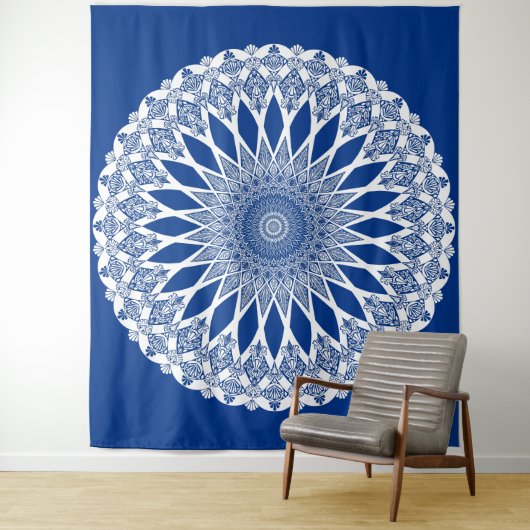 Blue Pacific Tristyns Mandala Wandkleed (In situ)