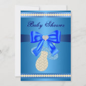 Blue Pacifier Baby shower Invitation Kaart (Voorkant)