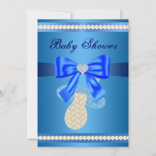 Blue Pacifier Baby shower Invitation Kaart