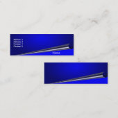 Blue Page Curl -Skinny-Profile Card Mini Visitekaartje (Voorkant / Achterkant)
