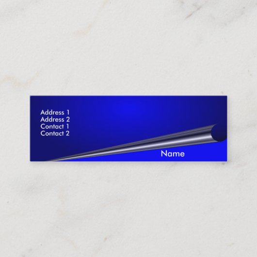 Blue Page Curl -Skinny-Profile Card Mini Visitekaartje (Voorkant)