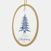 Blue Pagoda Christmas Tree Ornament (Links)