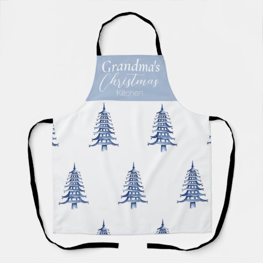 Blue Pagoda Custom Christmas Tree Schort (Voorkant)