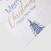 Blue Pagoda Kerstboom Tissue Paper Tissuepapier (Detail)