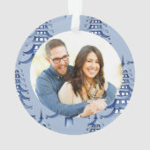 Blue Pagoda Kerstboom Verloving Kalender Ornament (achterkant)
