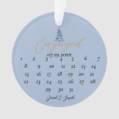 Blue Pagoda Kerstboom Verloving Kalender Ornament (voorkant)