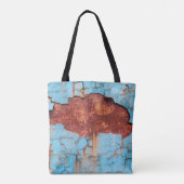 Blue paint and rust texture old, paint, texture, a tote bag (Achterkant)