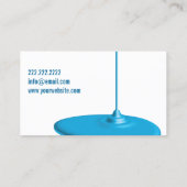 Blue Paint Dripping Painter visitekaartje (Achterkant)