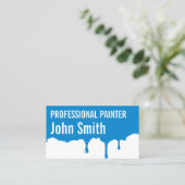 Blue Paint Dripping Painter visitekaartje (Staand voorkant)