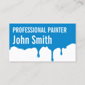 Blue Paint Dripping Painter visitekaartje (Voorkant)
