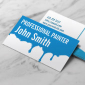 Blue Paint Dripping Painter visitekaartje