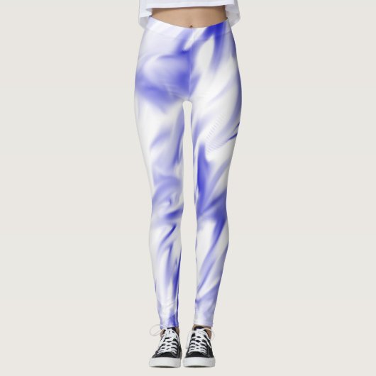 Blue Paint Graphic Patroon Leggings (Voorkant)