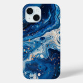 Blue Paint Pour Abstracte Vloeistof Esthetisch Case-Mate iPhone Case (Achterkant)