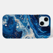 Blue Paint Pour Abstracte Vloeistof Esthetisch Case-Mate iPhone Case (Achterkant (horizontaal))