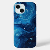 Blue Paint Pour Abstracte Vloeistof  Esthetisch Case-Mate iPhone Case (Achterkant)