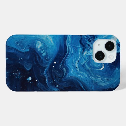 Blue Paint Pour Abstracte Vloeistof  Esthetisch Case-Mate iPhone Case (Achterkant (horizontaal))