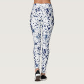 Blue Paint Splash And Splatter Pattern Leggings (Achterkant)