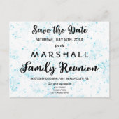 Blue Paint Splatter Family Reunion Save the Date Aankondigingskaart (Voorkant)