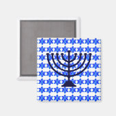 Blue Paint Splatter Jewish Star Magneet (Voorkant / Achterkant)
