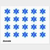 Blue Paint Splatter Jewish Star Ronde Sticker (Vel)