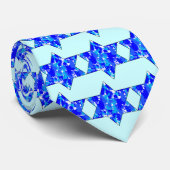 Blue Paint Splatter Jewish Star Stropdas (Opgerold)