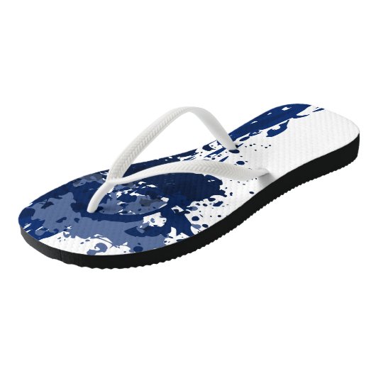 Blue Paint Splatter - Wedding Party Supply - Teenslippers (Schuin)