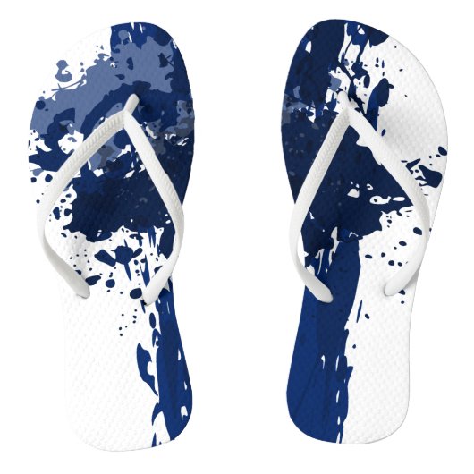 Blue Paint Splatter - Wedding Party Supply - Teenslippers (Voetbed)
